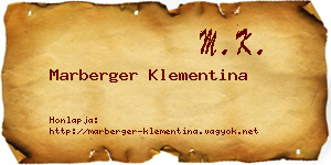 Marberger Klementina névjegykártya